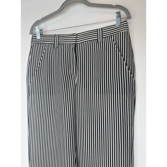 ALC A.L.C black and white silk striped trousers pants 6 - Picture 2 of 9